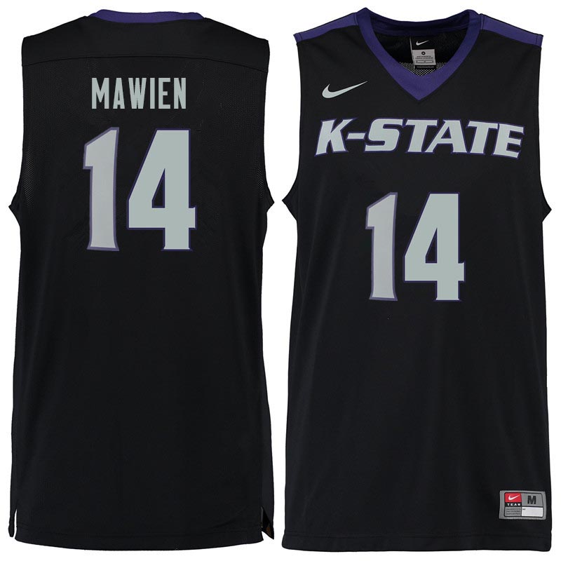 Men #14 Makol Mawien Kansas State Wildcats College Basketball Jerseys Sale-Black - Click Image to Close